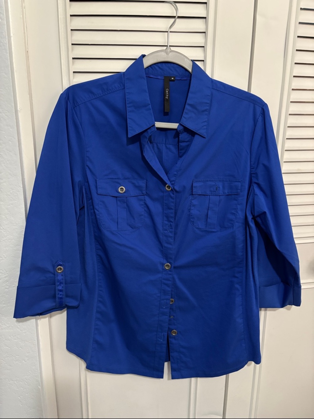 Cathy Women's Button-Down Shirt in Vibrant Royal Blue. Never worn.